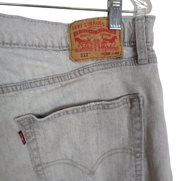 Vintage Levis 512 light Gray Denim Jeans W36 L30 Distressed Ripped Knees - Picture 5 of 16